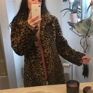 Faux Fur Leopard Coat